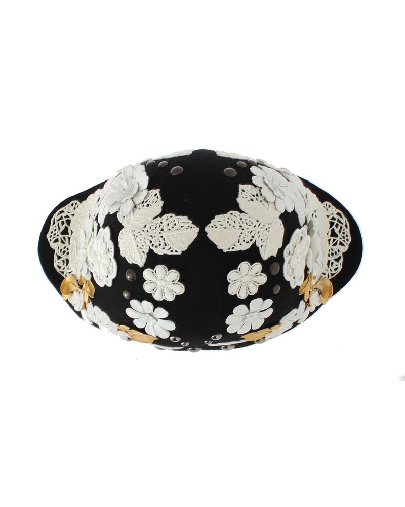 Dolce & Gabbana Womens Cloche Hat with Sicily Inspired Floral Motive One Size Women
