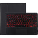 Bluetooth Tablet Case For Ipad 10.2 / Ipad Air 2019 With Touch Pad & Backlight & Pen Holder - Detachable Microfiber Leather - Black