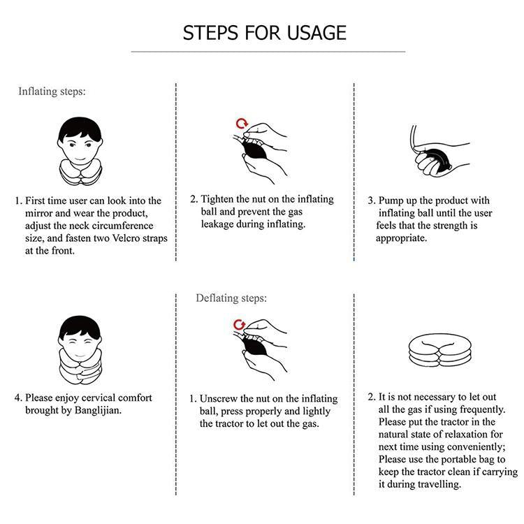 Full Cashmere Cervical Traction Instrument Neck Massage & Support - Black