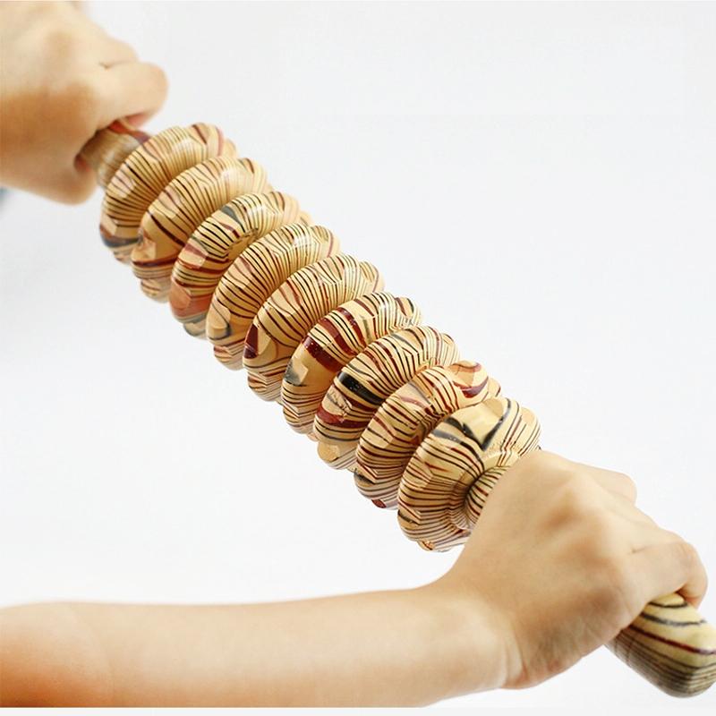 Wooden Abdominal & Leg Roller Massager - 388 Massage Wheel