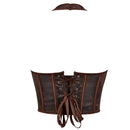 Fish Bone Jacquard Deep V-Neck Corset Crop Top With Halter Neck Plus Size - Xxxl