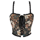 Brown Steampunk Vest Tank Top With Lace And Strap Plus Size S-6Xl - 5Xl