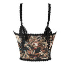 Brown Steampunk Vest Tank Top With Lace And Strap Plus Size S-6Xl - 5Xl