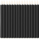 24x LED Flickering Wax Taper Candles (Battery Operated) Bulk in Black