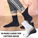 10x Pairs COTTON Rich LOOSE TOP SOCKS Medical Circulation Diabetic Comfort BULK -  - - 11-14