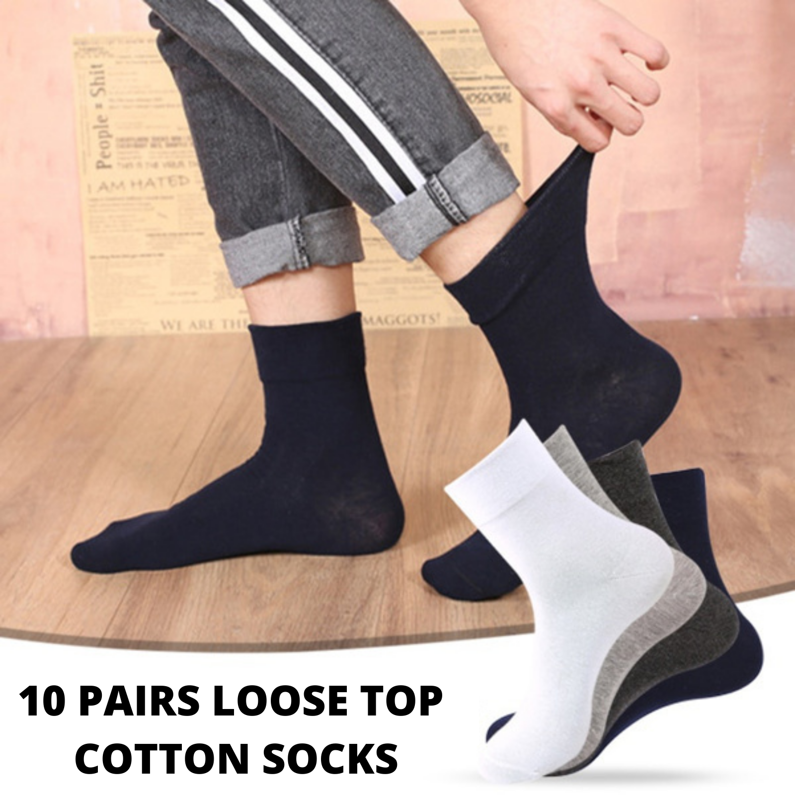 10x Pairs COTTON Rich LOOSE TOP SOCKS Medical Circulation Diabetic Comfort BULK - - - 2-8