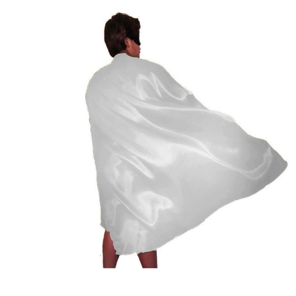 ADULT CAPE Costume Cloak Halloween Fancy Dress Coat Jacket Superhero Book Week - White