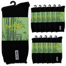 12 Pairs Bamboo Rich Mens Work Socks Thick Cushion Anti Odour - Black