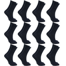 12x Pairs SCHOOL SOCKS Plain Cotton Rich Girls Boys School Uniform in Black