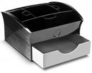 CEP Deluxe Tea Coffee Storage Home Office Organiser Distributor Tray - Black