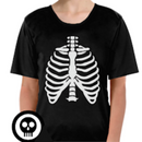 Childrens Skeleton Top Scary Kids Dress Up Halloween Book Week Bones T Shirt