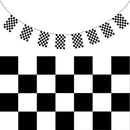 CHECKERED BUNTING FLAG Race Car Chequered Flag Banner Hanging Decoration Rectangular