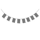 CHECKERED BUNTING FLAG Race Car Chequered Flag Banner Hanging Decoration Rectangular