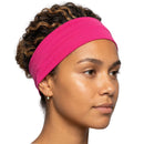 PLAIN HEADBAND Elastic Stretch Sports Yoga Hair Band Unisex 8cm - Hot Pink