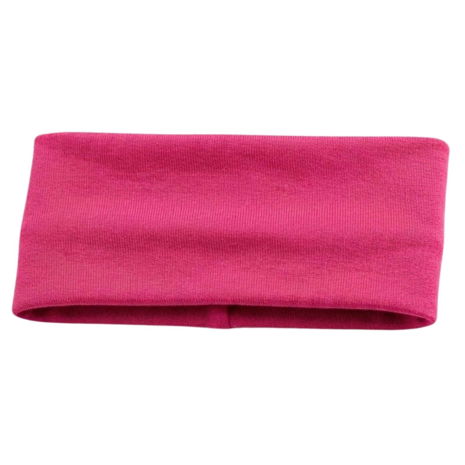 PLAIN HEADBAND Elastic Stretch Sports Yoga Hair Band Unisex 8cm - Hot Pink