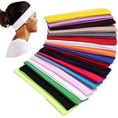 PLAIN HEADBAND Elastic Stretch Sports Yoga Hair Band Unisex 8cm - Hot Pink