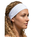 PLAIN HEADBAND Elastic Stretch Sports Yoga Hair Band Unisex 8cm Wide - White