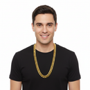 BIG NECKLACE 50cm Pimp Costume Party Fancy Dress Gangster Chain Jewellery - Gold