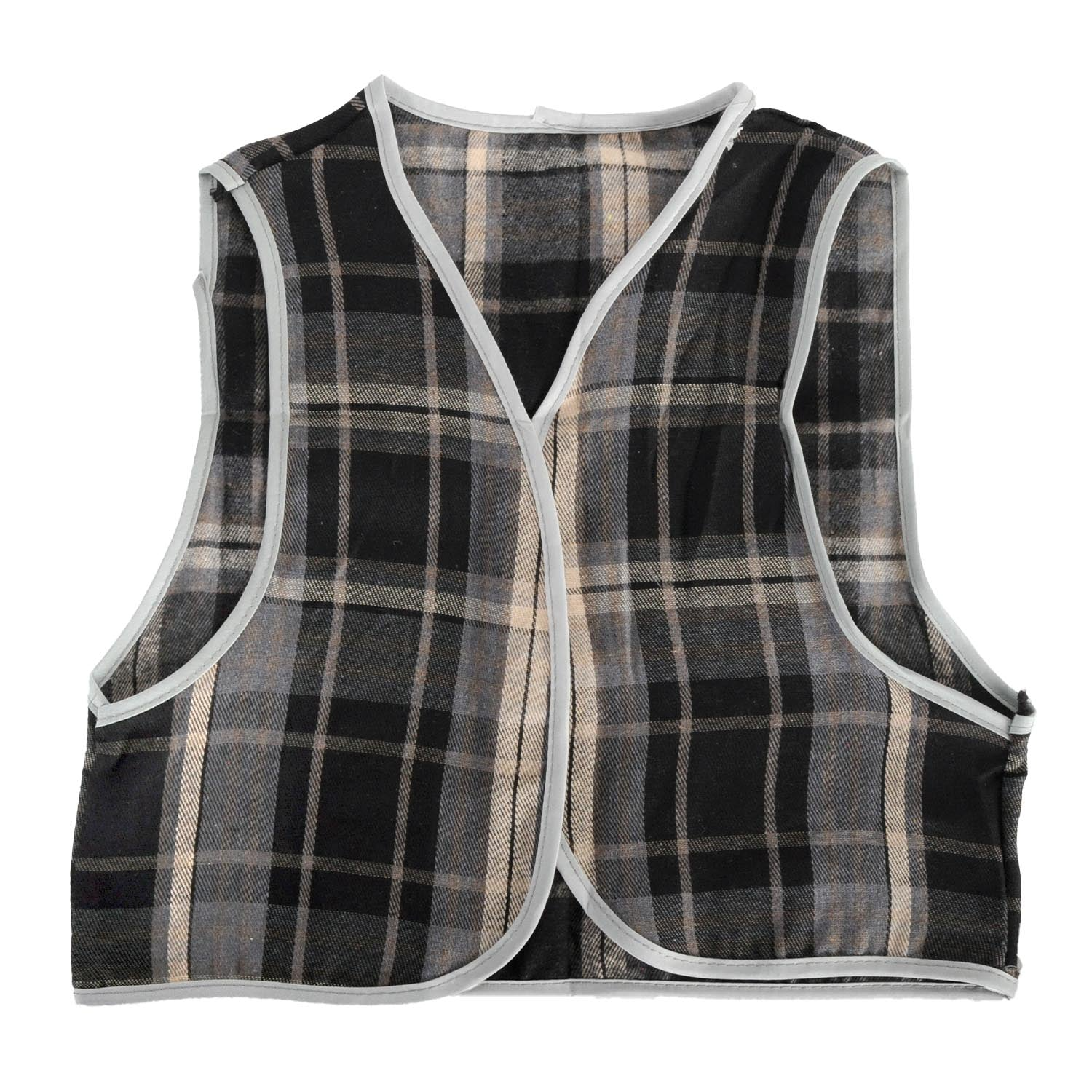 Childrens Grey Checkered Party Costume Vest Boys Kids Victorian, Cowboy or 1920s Style