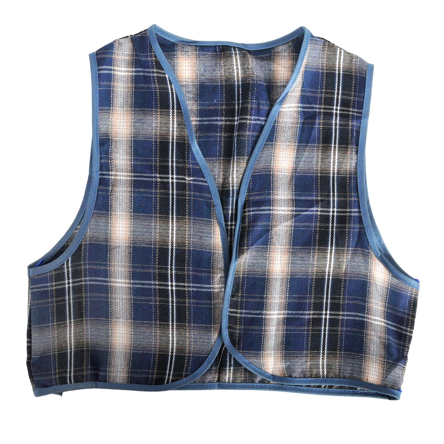 Childrens Blue Checkered Party Costume Vest Boys Kids Victorian, Cowboy or 1920s Style