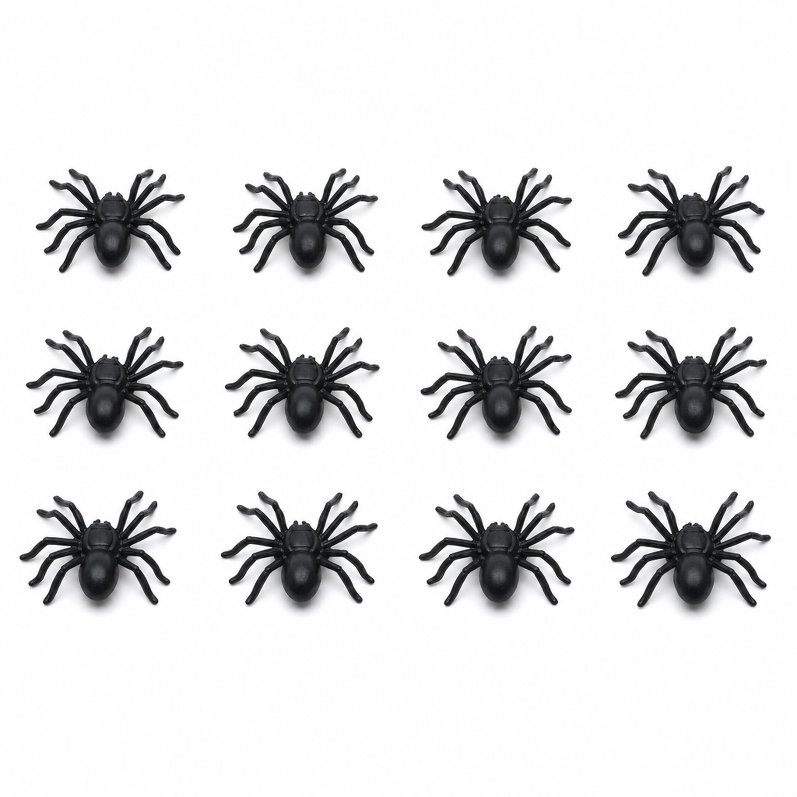 12x MINI FAKE SPIDERS Trick Halloween Scary Arachnids Joke Prank Small Gag Toy Bug