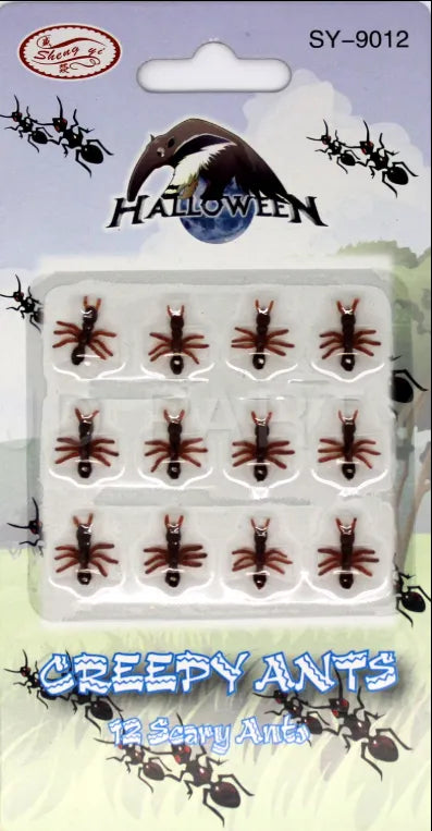 48x MINI FAKE ANTS Trick Halloween Scary Creepy Joke Prank Small Gag Toy Bug