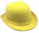 BOWLER HAT Party Vintage Costume Derby Felt Dance Halloween in Yellow