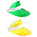 2x Yellow Perspex Visor with White Rim – Retro 80s Rave Accessory, Adjustable Fit Australia Day
