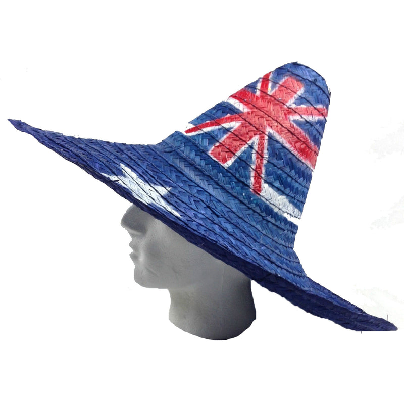 Mexican SOMBRERO Hat w Australian Aussie Flag Design Party Costume 55cm