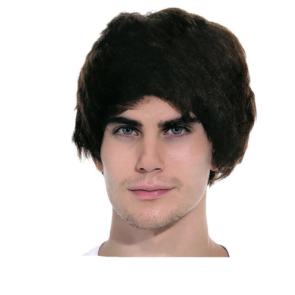 Mens Party Wig Costume Party Dress Up Fancy Classic Style - Brown