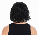 MENS WAVY WIG Curly Long Hair Disco Punk Rock Party Costume 60s 70s - Black