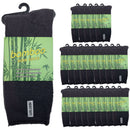 24 Pairs PREMIUM BAMBOO SOCKS Mens Heavy Duty Thick Work Socks Cushion BULK - Charcoal Grey