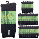 24 Pairs PREMIUM BAMBOO SOCKS Mens Heavy Duty Thick Work Socks Cushion BULK - Charcoal Grey