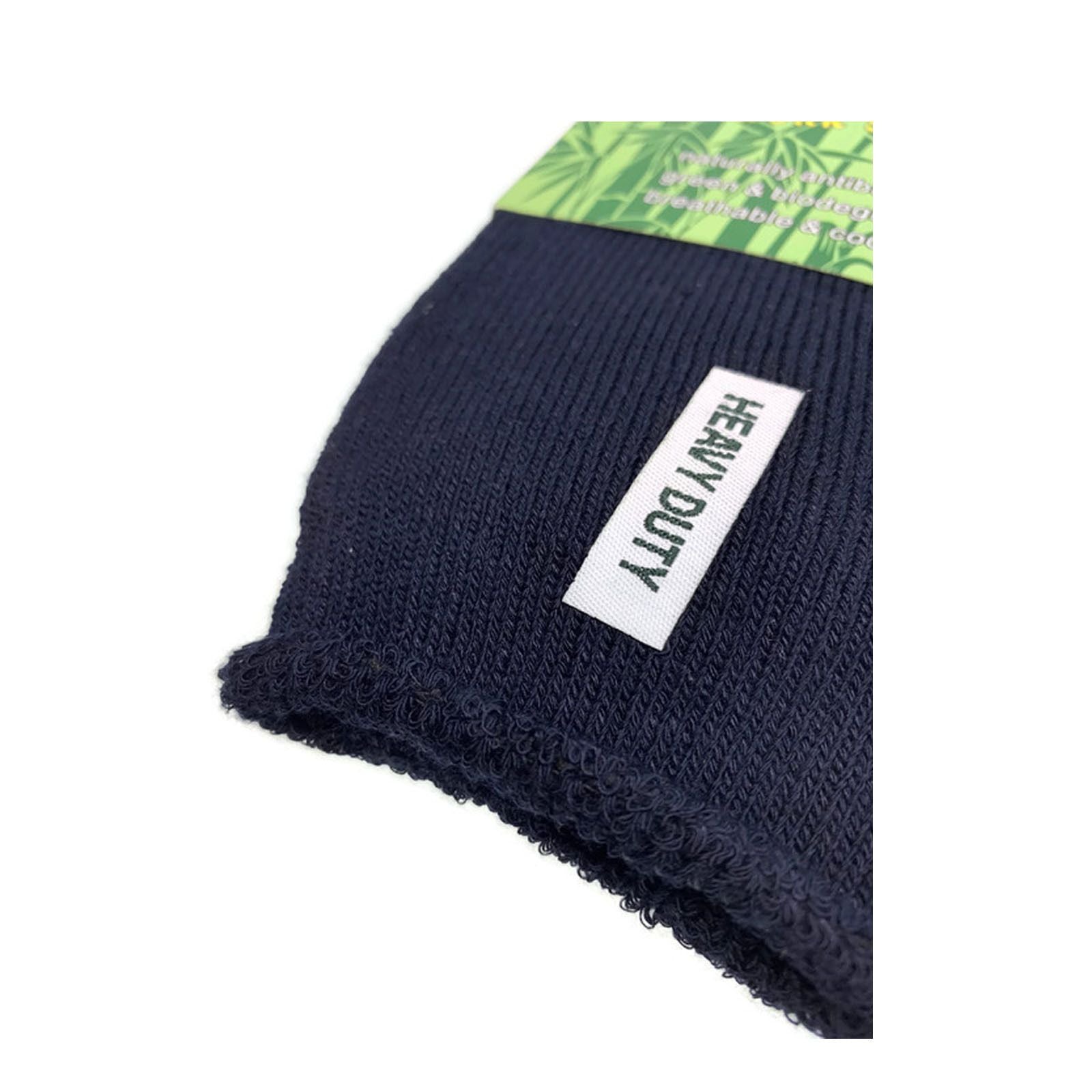 24 Pairs PREMIUM BAMBOO SOCKS Mens Heavy Duty Thick Work Socks Cushion BULK - Navy Blue