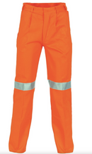 DNC Cotton Drill Pants With 3M Reflective Tape - Orange - Size 107R