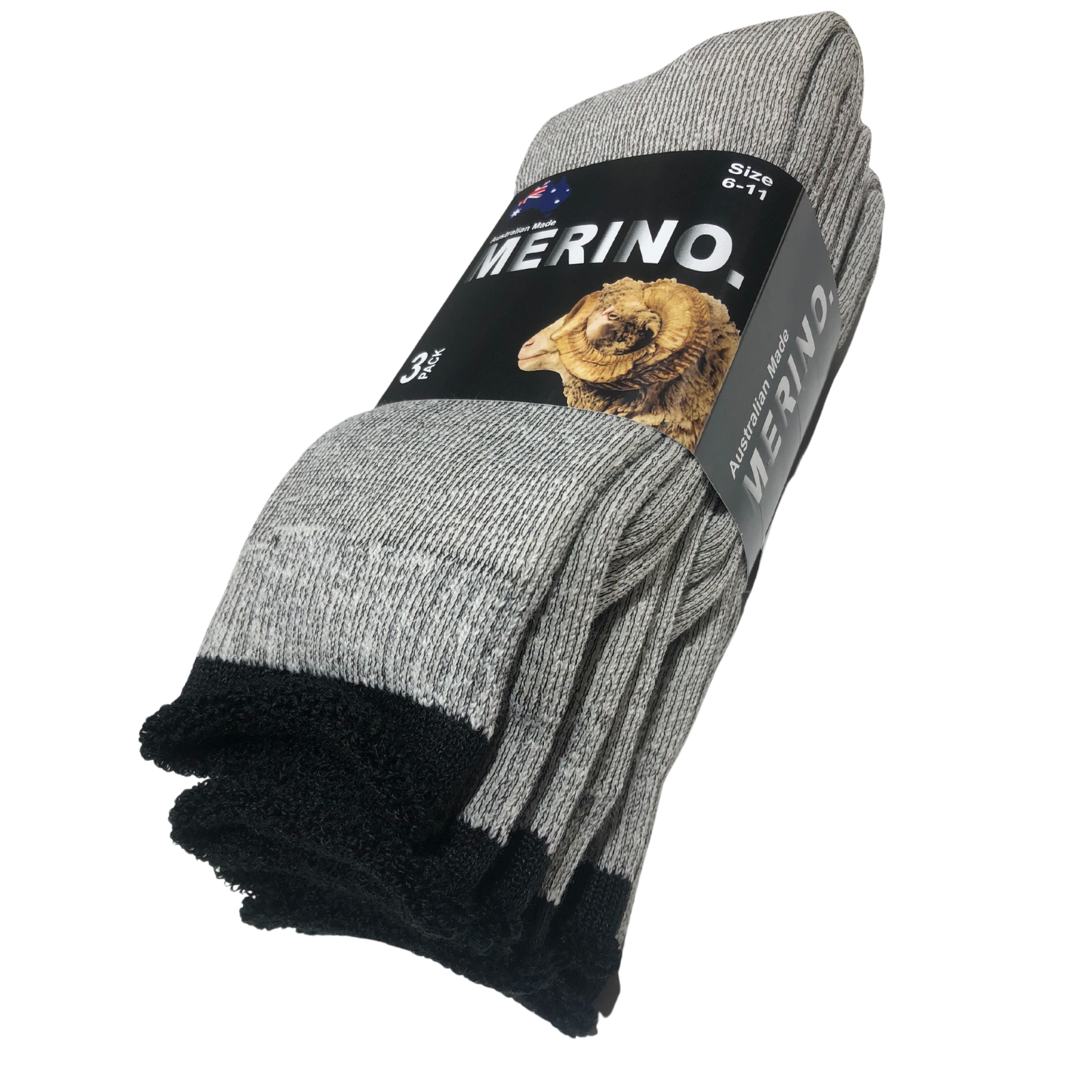 3 Pairs MERINO WOOL SOCKS Mens Heavy Duty Premium Thick Work Socks Cushion in Beige