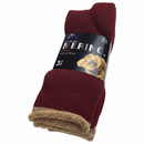 3 Pairs MERINO WOOL SOCKS Mens Heavy Duty Premium Thick Work Socks Cushion in Burgundy