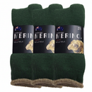 3 Pairs MERINO WOOL SOCKS Mens Heavy Duty Premium Thick Work Socks Cushion - Green - 6-11