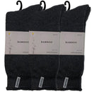 3 Pairs PREMIUM BAMBOO SOCKS Mens Heavy Duty Thick Work Socks BULK Cushion - Charcoal Grey