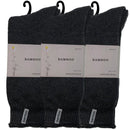 3 Pairs PREMIUM BAMBOO SOCKS Mens Heavy Duty Thick Work Socks BULK Cushion - Charcoal Grey