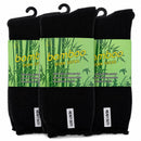 3 Pairs Mens Bamboo Rich Work Socks Thick Cushioned Anti Odour - Black