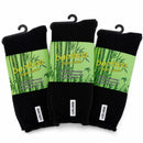 3 Pairs Mens Bamboo Rich Work Socks Thick Cushioned Anti Odour - Black