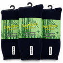 3 Pairs Mens Bamboo Rich Work Socks Thick Cushioned Anti Odour - Navy Blue