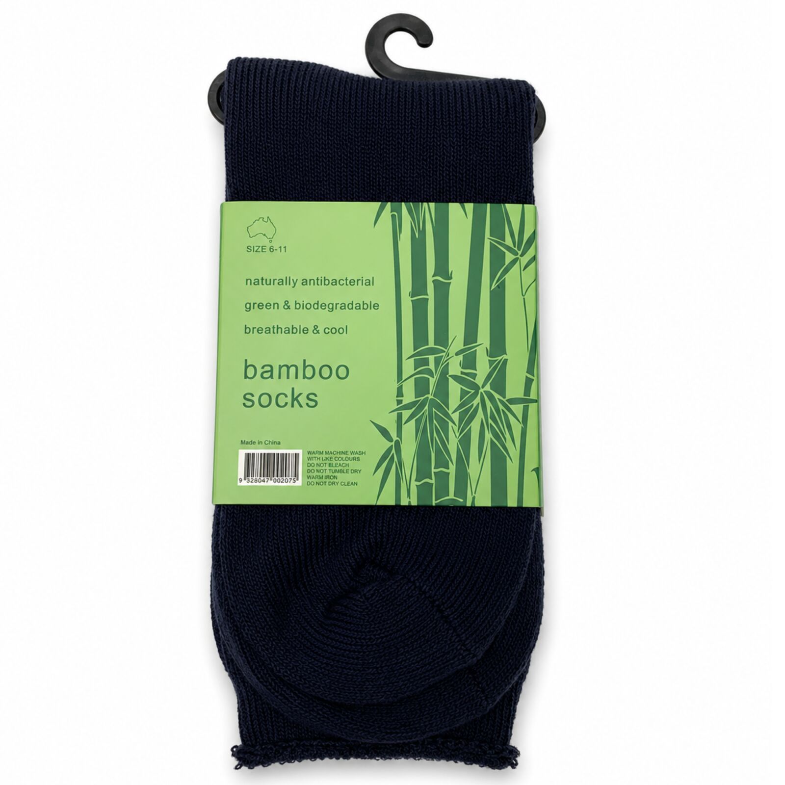 3 Pairs Mens Bamboo Rich Work Socks Thick Cushioned Anti Odour - Navy Blue
