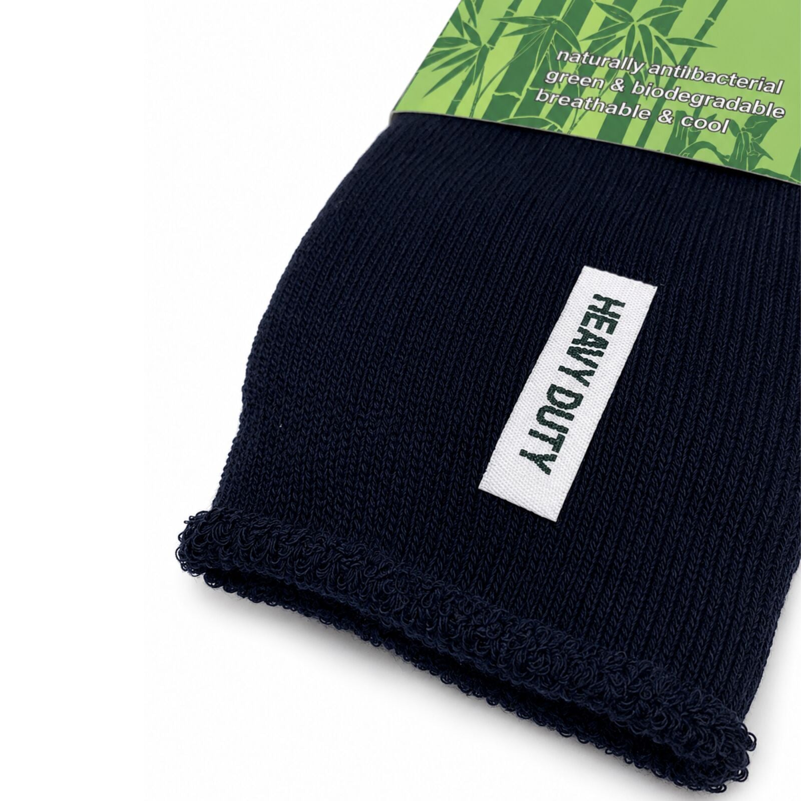 3 Pairs Mens Bamboo Rich Work Socks Thick Cushioned Anti Odour - Navy Blue