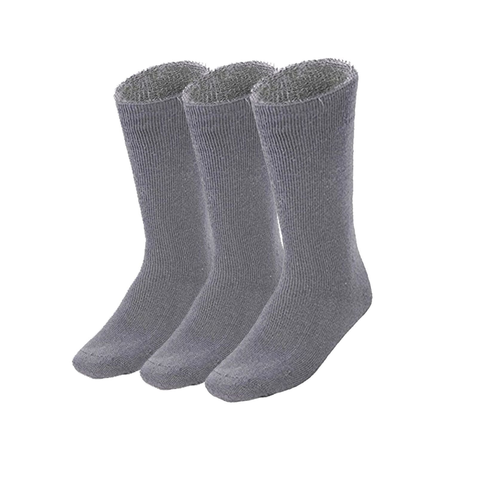 3 Pairs BAMBOO SOCKS Mens Heavy Duty Premium Thick Work Socks Cushion BULK - Charcoal Grey
