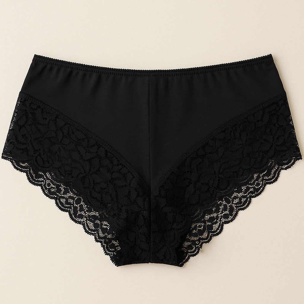 3x Womens Lace Boyshort Boyleg Full Briefs Underwear Undies in Black
