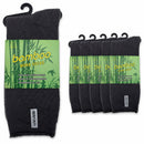 6 Pairs Mens Bamboo Rich Work Socks Thick Cushioned Anti Odour - Charcoal Grey