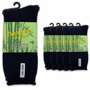 6 Pairs Mens Bamboo Rich Work Socks Thick Cushioned Anti Odour - Navy Blue