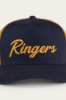 Ringers Western Hackett Trucker Baseball Cap Hat in Navy/Clay